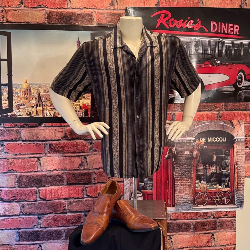 Paradise by Axis Silk Striped Shirt